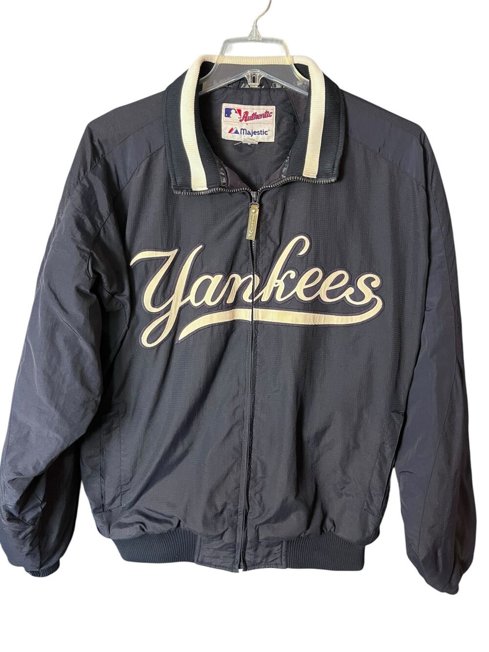 Majestic Athletic New York Yankees MLB Dugout Windbreaker Jacket Large Vintage
